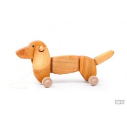 Hund Dackel natur aus Holz - Bajo