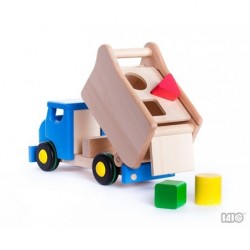 Lastwagen Kipper aus Holz blau - Bajo