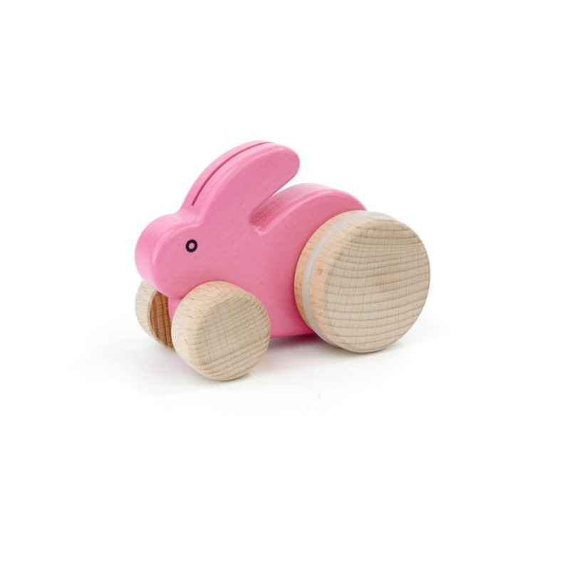 Hase klein aus Holz pink - Bajo