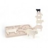 Puzzle Schafe aus Holz natur nachhaltig - 7 Teile - ab 18 Monaten - Bajo