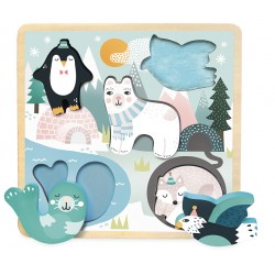 Puzzle Animaux dans la glace en bois - Michelle Carlslund - Vilac