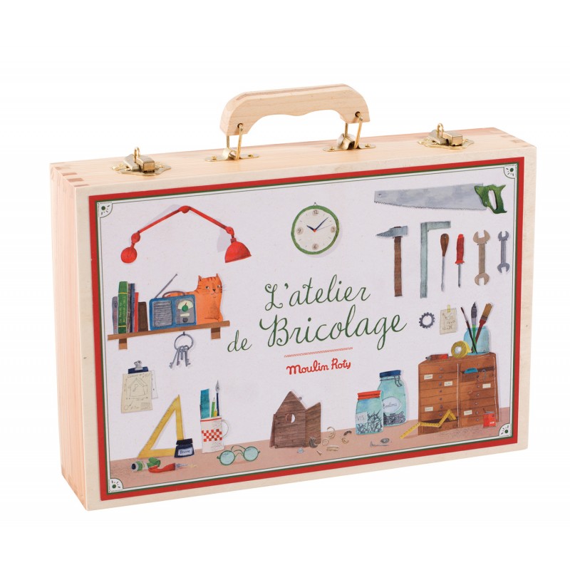 Boîte à outils rétro avec 14 pièces dans la mallette - Moulin Roty Boîte à outils rétro avec 14 pièces dans la mallette - Moulin Roty