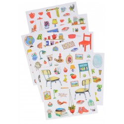 Cahier stickers Cabane dans les arbres - La grande Famille - Moulin Roty