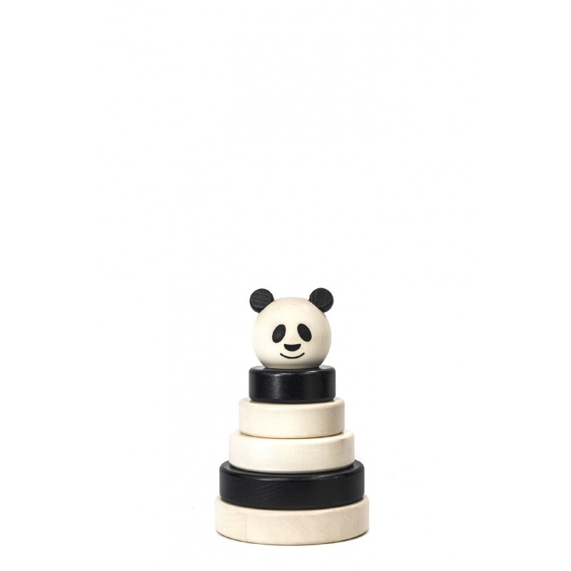 Pyramide empilable Panda en bois - Bajo