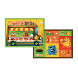 2-seitiges Puzzle Food Truck - 24 Teile - Crocodile Creek