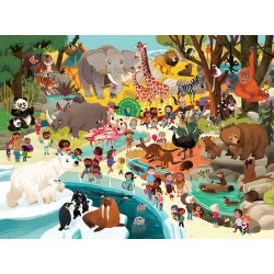 Crocodile Creek's Day at the Zoo Puzzle ist ein tolles Beobachtungspuzzle mit vielen Aktivitäten in einem Zoo